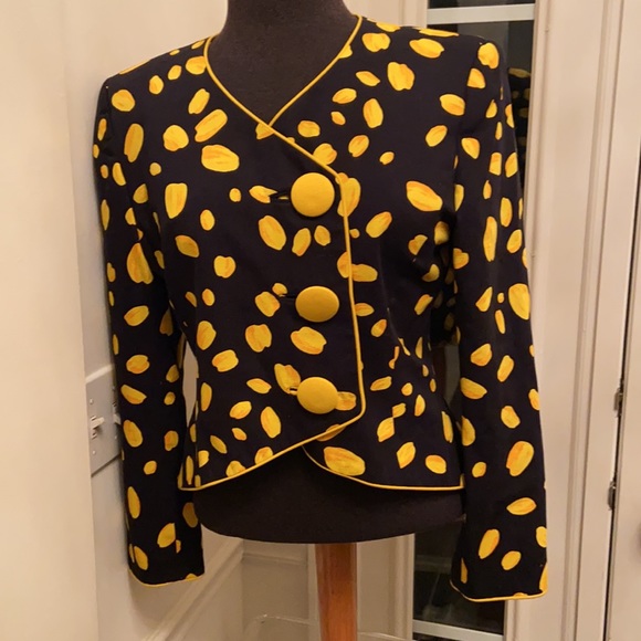 68 E Strauss Vintage Blazer & Scarf sz 8 jck p2p 18 21L - Picture 5 of 15